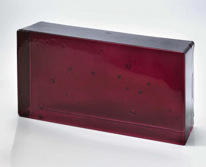 Стеклянный кирпич Bubble Reddish Purple